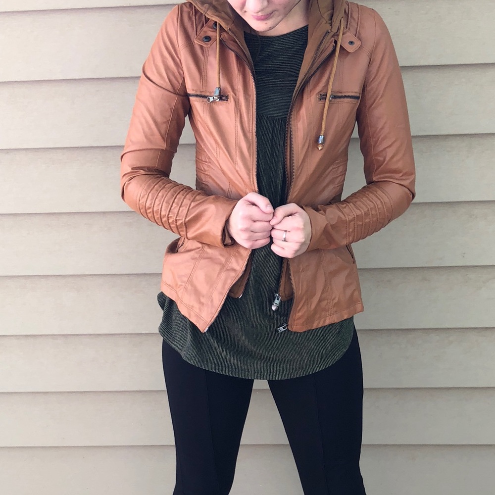 Brown leather jacket, Brand new